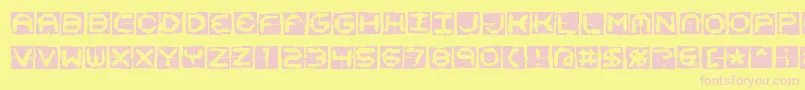 Mima4x4o Font – Pink Fonts on Yellow Background