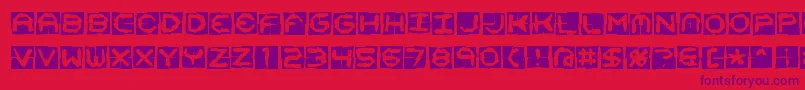 Mima4x4o Font – Purple Fonts on Red Background