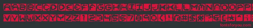 Шрифт Mima4x4o – красные шрифты на чёрном фоне