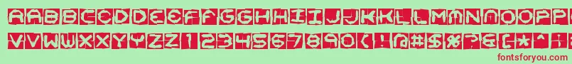 Mima4x4o Font – Red Fonts on Green Background