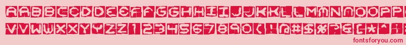 Шрифт Mima4x4o – красные шрифты на розовом фоне
