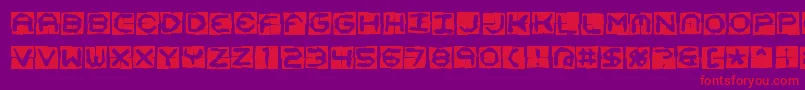 Mima4x4o Font – Red Fonts on Purple Background