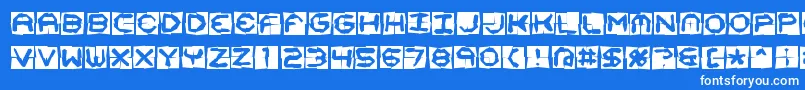 Mima4x4o Font – White Fonts on Blue Background