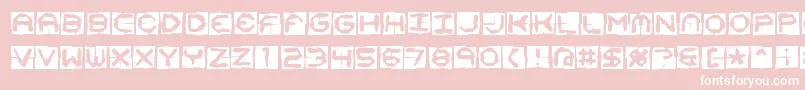 Mima4x4o Font – White Fonts on Pink Background