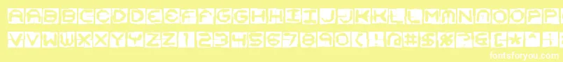 Mima4x4o Font – White Fonts on Yellow Background
