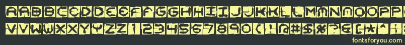 Mima4x4o-Schriftart – Gelbe Schriften auf schwarzem Hintergrund