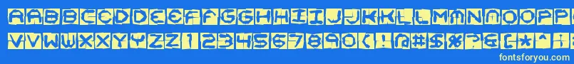 Mima4x4o Font – Yellow Fonts on Blue Background