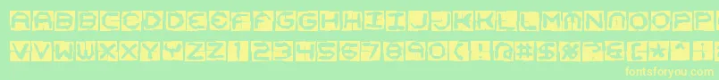 Mima4x4o Font – Yellow Fonts on Green Background