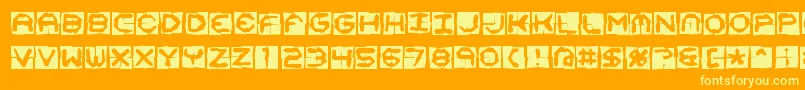 Mima4x4o Font – Yellow Fonts on Orange Background
