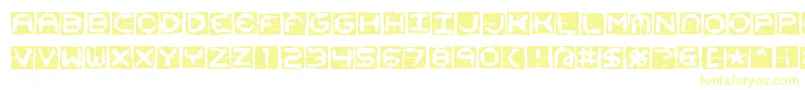 Mima4x4o Font – Yellow Fonts on White Background