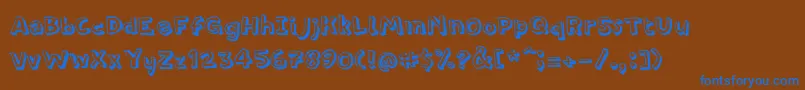 PfamateurShadow Font – Blue Fonts on Brown Background