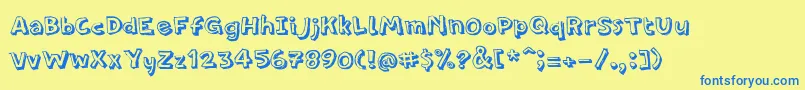 Weitere Informationen zur PfamateurShadow-Schriftart PfamateurShadow-Schriftart – Blaue Schriften auf gelbem Hintergrund