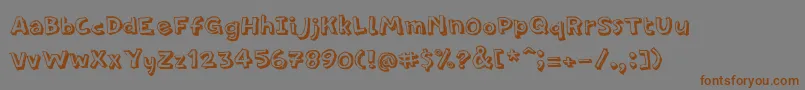 PfamateurShadow-Schriftart – Braune Schriften auf grauem Hintergrund