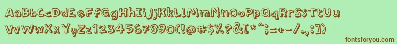 PfamateurShadow-Schriftart – Braune Schriften auf grünem Hintergrund