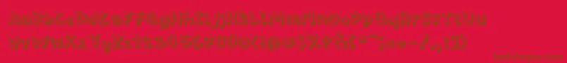 Fonte PfamateurShadow – fontes marrons em um fundo vermelho