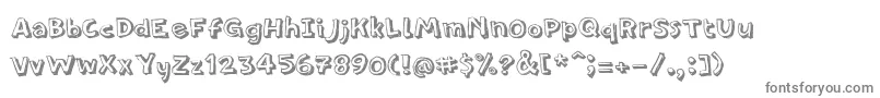 PfamateurShadow-fontti – harmaat kirjasimet valkoisella taustalla