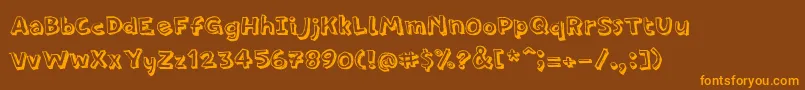 PfamateurShadow-Schriftart – Orangefarbene Schriften auf braunem Hintergrund