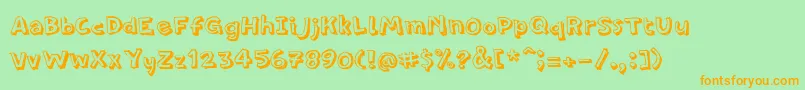 PfamateurShadow Font – Orange Fonts on Green Background