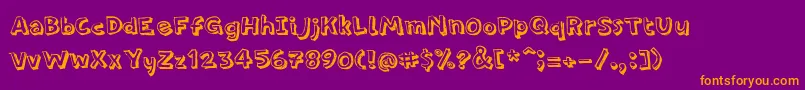 PfamateurShadow-Schriftart – Orangefarbene Schriften auf violettem Hintergrund