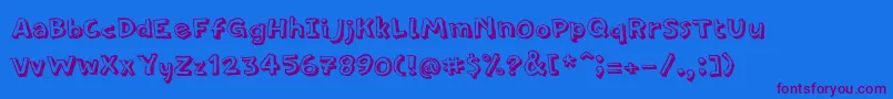 PfamateurShadow-Schriftart – Violette Schriften auf blauem Hintergrund