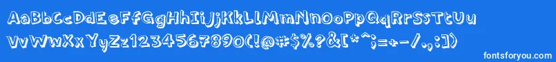 フォントPfamateurShadow – 青い背景に白い文字