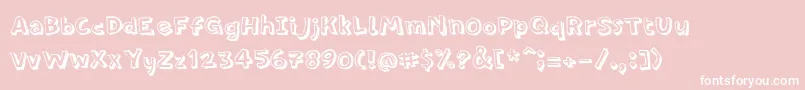 PfamateurShadow-Schriftart – Weiße Schriften auf rosa Hintergrund