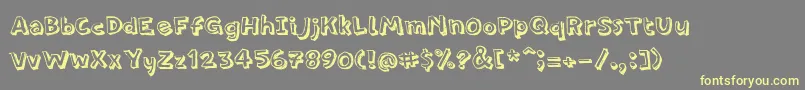 PfamateurShadow-Schriftart – Gelbe Schriften auf grauem Hintergrund