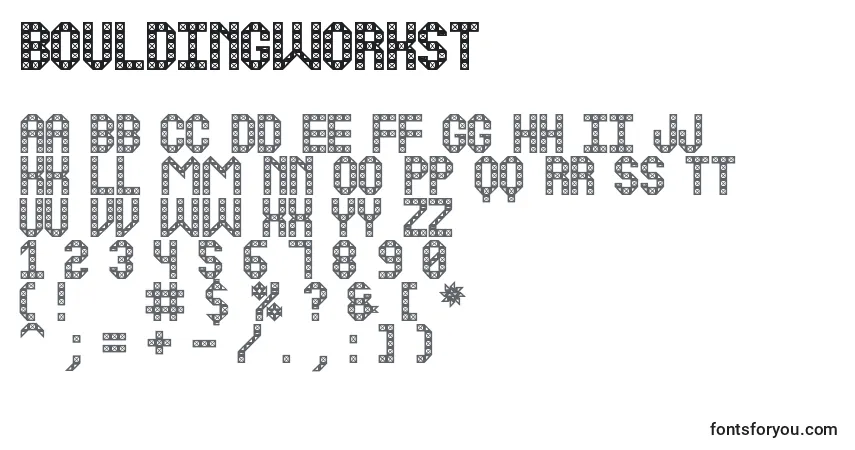 Czcionka BouldingWorkSt – alfabet, cyfry, specjalne znaki