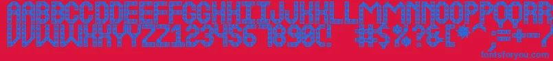 BouldingWorkSt Font – Blue Fonts on Red Background