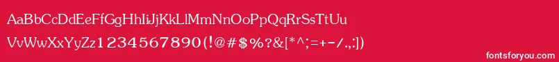 Jasmineupc-fontti – valkoiset fontit punaisella taustalla