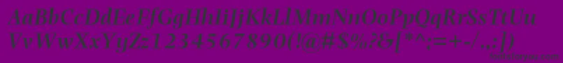 PhotinamtstdSemibolditalic Font – Black Fonts on Purple Background