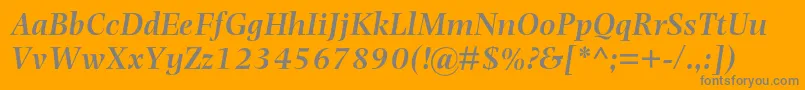 PhotinamtstdSemibolditalic Font – Gray Fonts on Orange Background