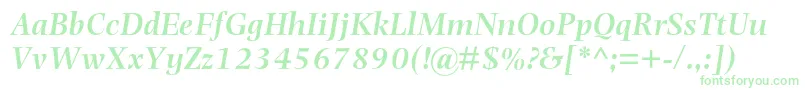 PhotinamtstdSemibolditalic Font – Green Fonts on White Background