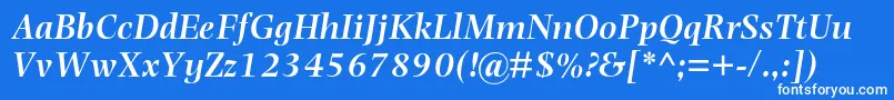 PhotinamtstdSemibolditalic Font – White Fonts on Blue Background