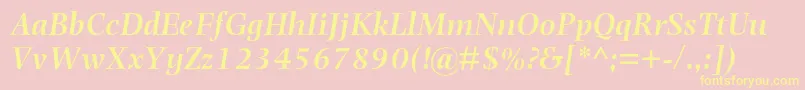 PhotinamtstdSemibolditalic Font – Yellow Fonts on Pink Background