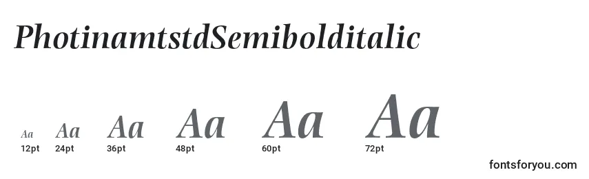 PhotinamtstdSemibolditalic Font Sizes