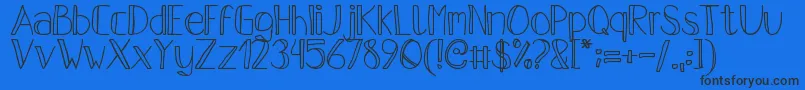 PfsPastelFeather-Schriftart – Schwarze Schriften auf blauem Hintergrund