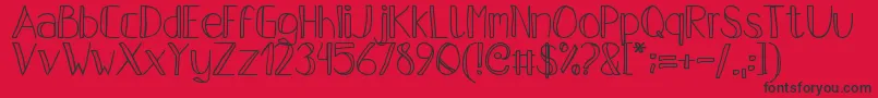 PfsPastelFeather Font – Black Fonts on Red Background