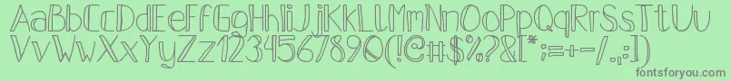 PfsPastelFeather Font – Gray Fonts on Green Background