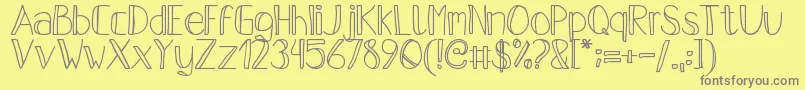 PfsPastelFeather-Schriftart – Graue Schriften auf gelbem Hintergrund