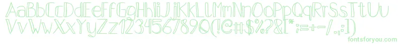 PfsPastelFeather Font – Green Fonts on White Background