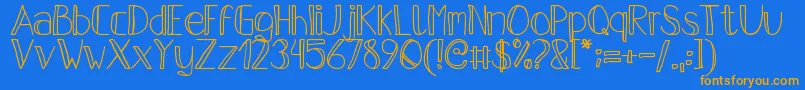 PfsPastelFeather Font – Orange Fonts on Blue Background