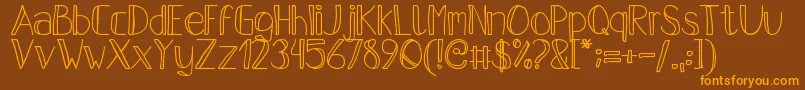 PfsPastelFeather-Schriftart – Orangefarbene Schriften auf braunem Hintergrund