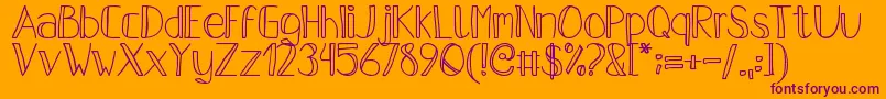 PfsPastelFeather Font – Purple Fonts on Orange Background