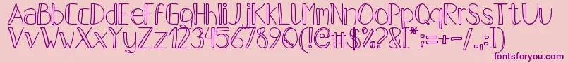 PfsPastelFeather Font – Purple Fonts on Pink Background