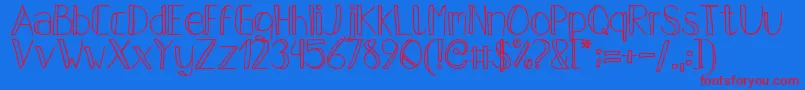 PfsPastelFeather Font – Red Fonts on Blue Background