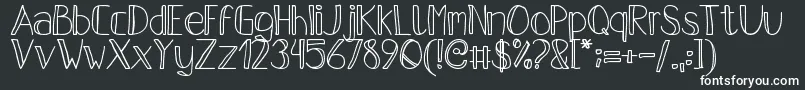 Шрифт PfsPastelFeather – белые шрифты на чёрном фоне