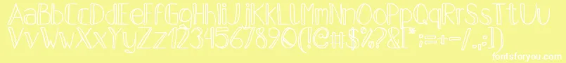 PfsPastelFeather Font – White Fonts on Yellow Background