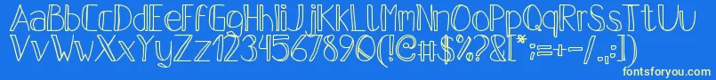 PfsPastelFeather Font – Yellow Fonts on Blue Background