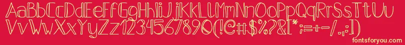 PfsPastelFeather Font – Yellow Fonts on Red Background